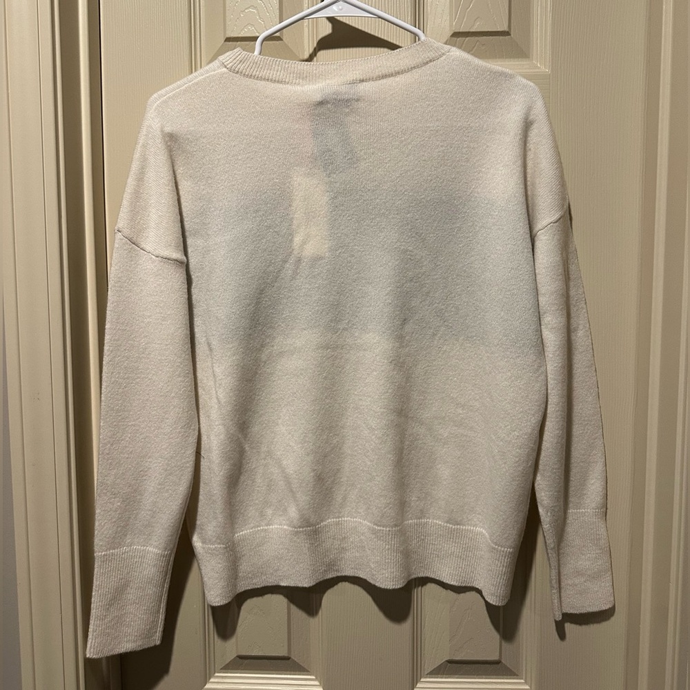 Vineyard Vines Womens White Nantucket Cashmere Crew Neck Sweater Top - Picture 3 of 3